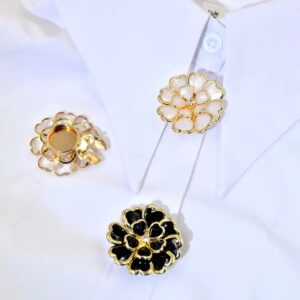 Shirt Button Covers, Buckle Drop Oil Flower Bronze